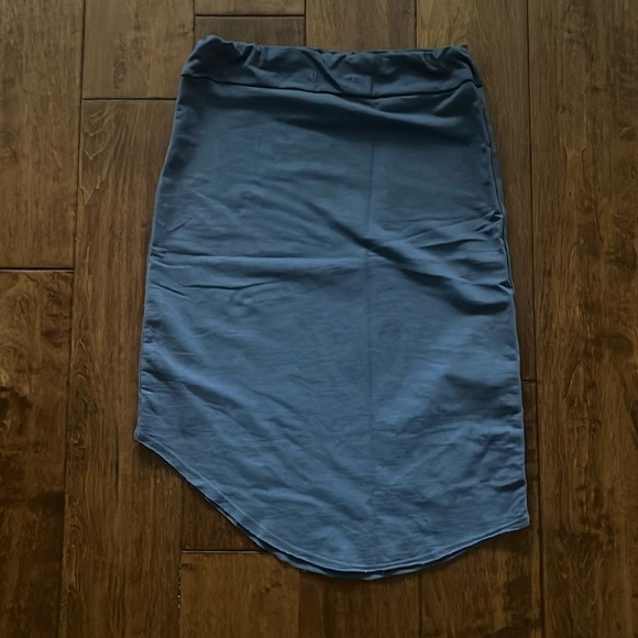 SUNDRY asymmetrical French terry pull on smokey violet casual skirt - Picture 2 of 9